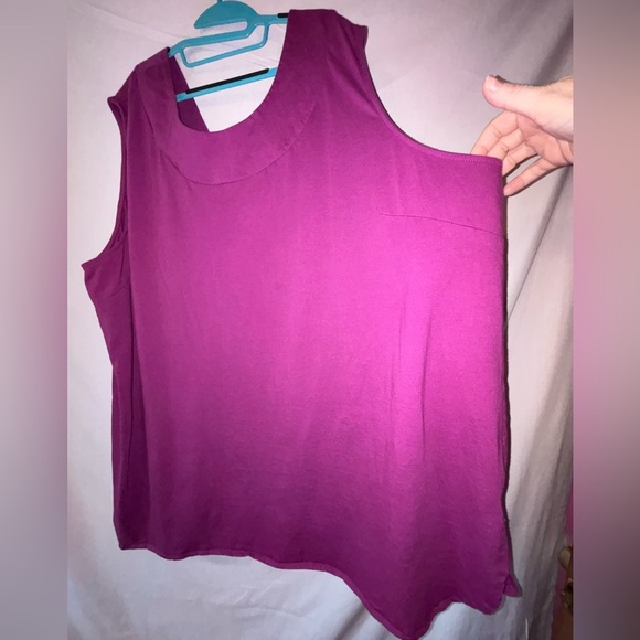 Roaman's Pink Sleeveless Top with Scoop Neck - Picture 6 of 10